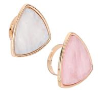 Palettes de Nail Art en Résine Bague, Lot de 2 Pièces | Texture Lisse et Plate, pour Pigments et Poudres Pailletées, Blanc et Rose, Usage Mobile
