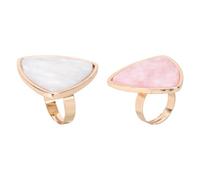 Palettes de Nail Art en Résine, Lot de 2, Bague Coquillage | Blanc, Format Mini et Délicat, Usage Maison ou Salon, Pratique à Porter Mélanger