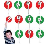 Palettes De Vote Pouces - 10 PCS 15x24 Cm | Panneaux De Vote Recto-Verso Vert Et Rouge Oui Ou Non pour Enseignants | Tableaux De Réponse pour Élèves Jeux Scolaires Activités Et Interaction en Classe