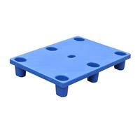 Palettes empilables en plastique pour le stockage industriel, plateforme étancheétanche en PEHD pour la logistique et l'entreposage, 80 x 60 cm (31 x 24 po) - Patins de sol rouges résistants