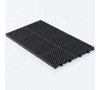 Palettes en Plastique Légères, Palettes à Plancher Grillagé Respirant, Palettes à Plancher Emboîtables, Grille de Rangement en Plastique Imperméable, pour Garage, Sous-sol, Industriel(Black)