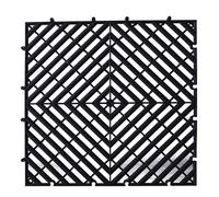 Palettes en Plastique, Palettes à Plancher Grillagé Respirant, Palettes à Plancher Emboîtables, Tapis de Drainage Emboîtables, Revêtement de Sol à Coussins D'épissure(Black)