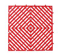Palettes en Plastique, Palettes à Plancher Grillagé Respirant, Palettes à Plancher Emboîtables, Tapis de Drainage Emboîtables, Revêtement de Sol à Coussins D'épissure(Red)