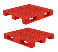 Palettes en plastique robuste, empilables à 4 voies avec grilles étanches et haute capacité de charge pour le stockage industriel