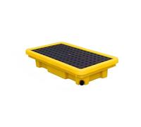Palettes modulaires industrielles de rétention des déversements - palettes empilables de contrôle des fuites avec grilles - Tapis grillagés pour entrepôts et usines - Solutions pour Une sécu