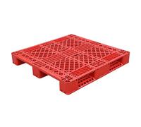Palettes Plastiques Empilables Robustes avec Grilles Respirantes, Palette Légère pour Entrepôt, Supermarché et Cuisine(Red,100x100cm)