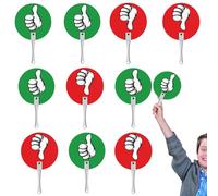 Palettes Vrai/Faux - Paquet De 10 Panneaux De Vote En Classe | Palettes Pour Enseignants Double Face Oui Ou Non | Outils D'interaction Avec Les Étudiants Verts Et Rouges Pour Les Quiz, Ļes Enchères Et