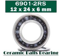 Palier Céramique Hybride 6901, 12x24x6mm (1 Pièce), Supports De Pédalier De Vélo, Pièces De Rechange, Roulements À Billes 6901rs Si3n4, 6901 2rs