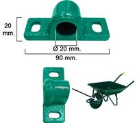 Palier métallique pour brouette de chantier verte
