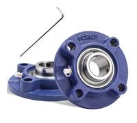 Palier Roulement UCFC 207, 2 Stück Support Rond avec Roulement a Bille | Corps de Paliers en Fonte Ø 35 mm Bille Acier Roulements Est Doté d'un Graisseur pour Compenser Erreurs d'Alignement d'Arbre