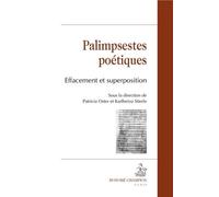 Palimpsestes Poétiques - Effacement Et Superposition