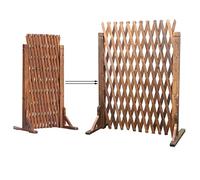 Palissade en Bois Bordure Jardin - Garde-Corps De Balcon Télescopique, Cadre d'escalade pour Plantes De Jardin Extérieur, Clôture Décorative D'intérieur, Convient pour Hôtel/Jardin/Potager