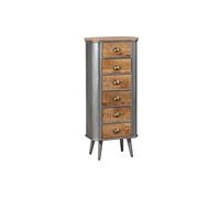 PALISSO - Chiffonnier 6 Tiroirs Bois et Acier Patiné -