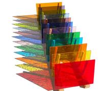 PALJOLLY - Lot de 12 feuilles de verre teinté transparent style cathédrale, 10,2 x 15,2 cm, carreaux de mosaïque en verre pour travaux manuels, vitrail et mosaïque