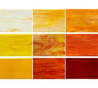 PALJOLLY Lot de 9 feuilles de vitrail jaunes en verre synthétique pour vitraux et mosaïques 10,2 x 15,2 cm