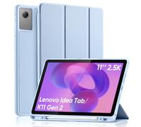 Palkitsee Coque pour Lenovo Idea Tab 11" 2025/Tab K11 Gen 2 (TB-336ZU/TB-336FU) avec porte-crayon, dos en TPU résistant aux chocs, coque fine à trois volets, fonction veille/réveil automatique, bleu