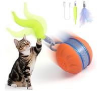 Palksky Balle interactive automatique pour l'enrichissement des chats d'intérieur ennuyés, jouet à queue mobile rapide 3.0, jouet à rouler, jouet pour chat et chaton (orange)