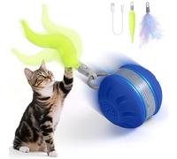 Palksky Balle interactive automatique pour l'enrichissement des chats d'intérieur ennuyés, queue mobile rapide 3.0, jouet à rouler, jouet pour chat et chaton (bleu)