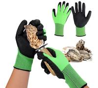 Palksky Gants d'écaillage d'huîtres, protège-mains, kit d'ouvre-huître, facile à utiliser, outil de fruits de mer (vert/noir)