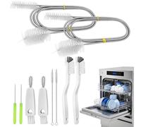 Palksky Kit de brosses de nettoyage pour lave-vaisselle, accessoires de nettoyage pour lave-vaisselle, lot de 2 brosses de nettoyage en profondeur pour lave-vaisselle - Brosse à tubes flexibles,