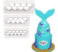 Palksky Lot de 3 emporte-pièces géométriques en forme de sirène pour décoration de cupcakes