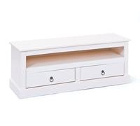 Pall Meuble TV, 2 tiroirs, 1 compartiment, blanc.