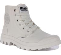PALLADIUM Mono Chrome Bordure Bas Vegan Confort Lacet Mi Bottes Blanc UK 8 - 12