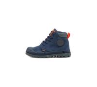 Palladium Pampa Hi Cuff WP Oz - Bottines garçon cuir bleu, lacets, tige haute 31