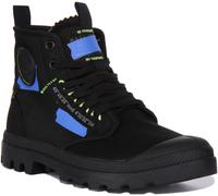 PALLADIUM Pampa Hi Re-Craft Recyclé Vegan Cheville Bottes Hommes Bleu Noir UK 4