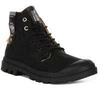PALLADIUM Pampa Surplus Revive Coton Cheville Femmes Bottes Noir En UK 4 - 12