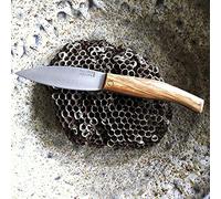 PALLARES Solsona Couteau artisanal Busa, manche en bois d'olivier, acier inoxydable, 8 c. Pierre à aiguiser.