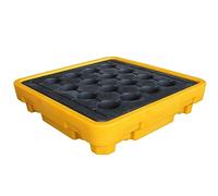Pallet de Containment Spill - Plateforme Polyéthylène Étanche avec Drain | Plateau de containment des fuites avec évacuation - plateforme en polyéthylène étanche, empilable pour la sécurité chimique