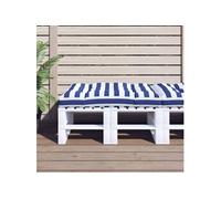 vidaXL Coussin de palette rembourré – Rayures bleues et blanches – 120x80x12 cm Tissu