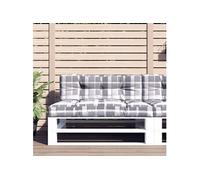 Vidaxl Coussins De Palette Lot De 2 Motif À Carreaux Gris Tissu 360747 Multicolore