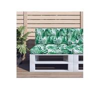 vidaXL Coussins de palette lot de 2 motif de feuilles tissu