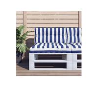 Vidaxl Coussins De Canapé Palette 2 Pcs Rayures Bleues/Blanches Tissu