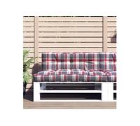 Vidaxl Coussins De Palette Lot De 2 Motif À Carreaux Rouge Tissu