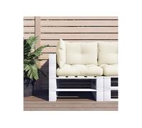 vidaXL Palletkussens 3 st stof crÃmekleurig47475 Crème G