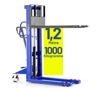 Pallit Gerbeur Manuel Lift-S 1000 kg - Élévateur Hydraulique 1200 mm | Chariot gerbeur à mât simple, roues PU, levée libre - idéal pour entrepôt et atelier