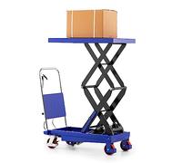 Pallit Table Élévatrice Hydraulique XX 350 kg - Hauteur 1300 mm | Chariot à table à ciseaux mobile avec pompe à pied, plateau 910x500 mm, châssis acier industriel, pneus polyuréthane