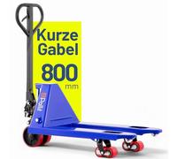 Pallit Transpalette SHORT-P | Capacité de charge 2500 kg | longueur de fourche 800 mm | roues PU | transpalette court