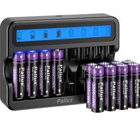 Pallus batterie rechargeable, capacité 3000mWh, charge rapide, 12 batteriesSET-a, 1,5V