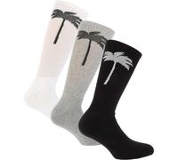 Palm Angels - Chaussettes pour hommes/femmes unies (pack de 3) GT6512 (S-M) (Noir/Blanc/Gris)