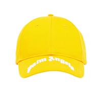 Palm Angels - Curved Logo Cap - Homme - Accessoires - Jaune - Taille: ONE Size