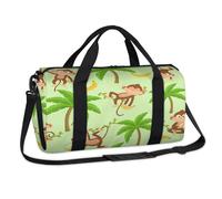 Palm Banana Sac de sport avec singe amusant Sac de week-end Sac fourre-tout décontracté Sac fourre-tout Voyage Gym Bagage Sac de sport pour enfants filles garçons femmes hommes