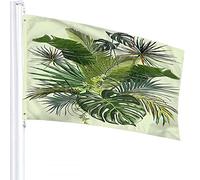 Palm Leaf Flag 3x5 FT Tropical Botanical Palm Tree Green Banana Leaves Outdoor Flags Large Welcome Yard Banners Home Garden Yard Lawn Decor