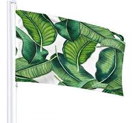 Palm Leaf Flag 3x5 FT Tropical Jungle Palm Tree Fern Banana Leaves Outdoor Flags Large Welcome Yard Banners Home Garden Yard Lawn Decor Green White