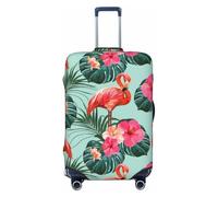 Palm Leaves Flamingo Housses de bagage de voyage élastiques pour valises de protection pour bagages de 45 à 32 cm, Noir, CH