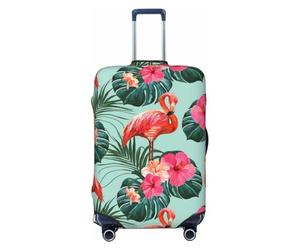Palm Leaves Flamingo Housses de bagage de voyage élastiques pour valises de protection pour bagages de 45 à 32 cm, Noir, Mediano