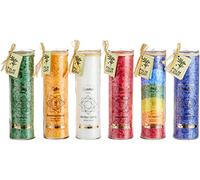 Palm Light Mélange de bougies Chakra en carton env. 20 cm (1 unité de 12 pièces)